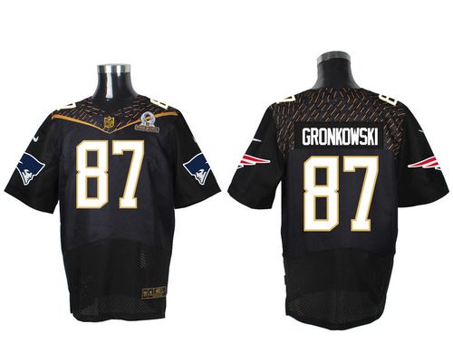 Nike Patriots #87 Rob Gronkowski Black 2016 Pro Bowl Men's Stitched NFL Elite Jersey